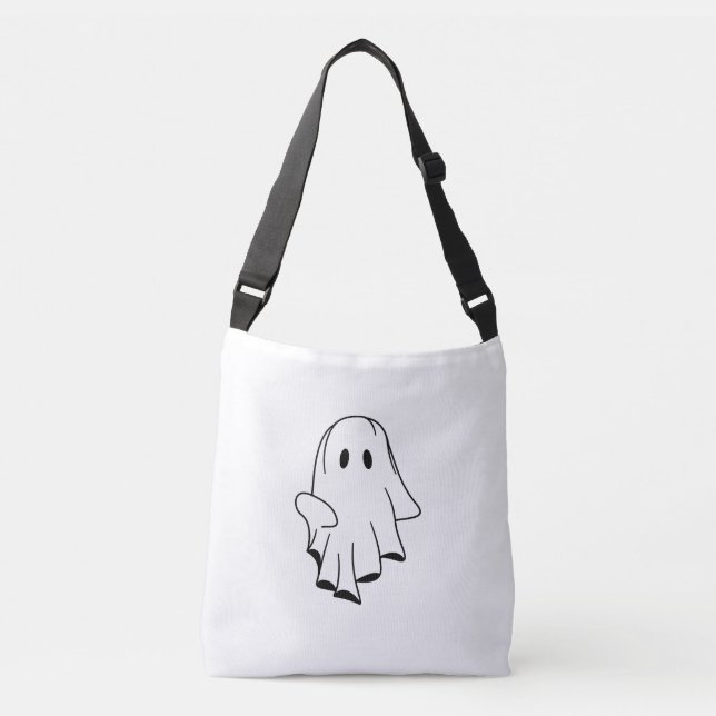 Halloween Ghost Tote Bag mit festem Bootdesign Tragetaschen Mit Langen Trägern (Vorderseite)