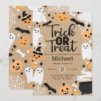 Halloween Ghost Trick oder Treat Birthday Party Einladung