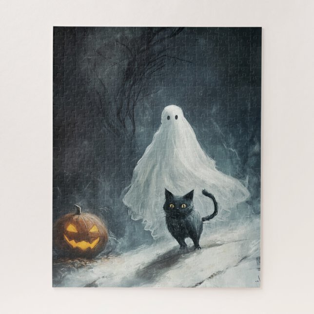 Halloween Ghost und Black Cat Puzzle (Vertikal)