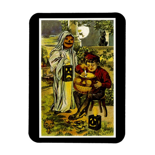 Halloween Ghost und Jack-o-Lantern Magnet (Vertikal)