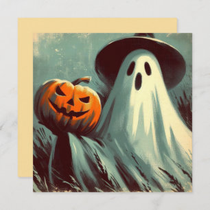 Halloween Ghost und Jack-o'lantern Spooky Karte