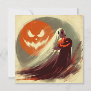Halloween Ghost und Jack-o'lantern Spooky Karte