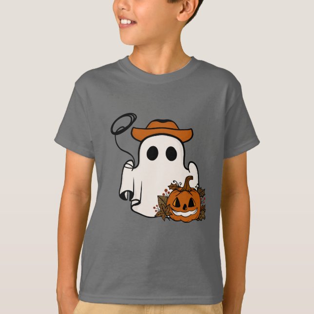 Halloween Ghost und Pumpkin T-Shirt (Vorderseite)