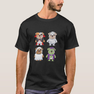Halloween Ghost Vampire Mummy Bulldogs T S T-Shirt