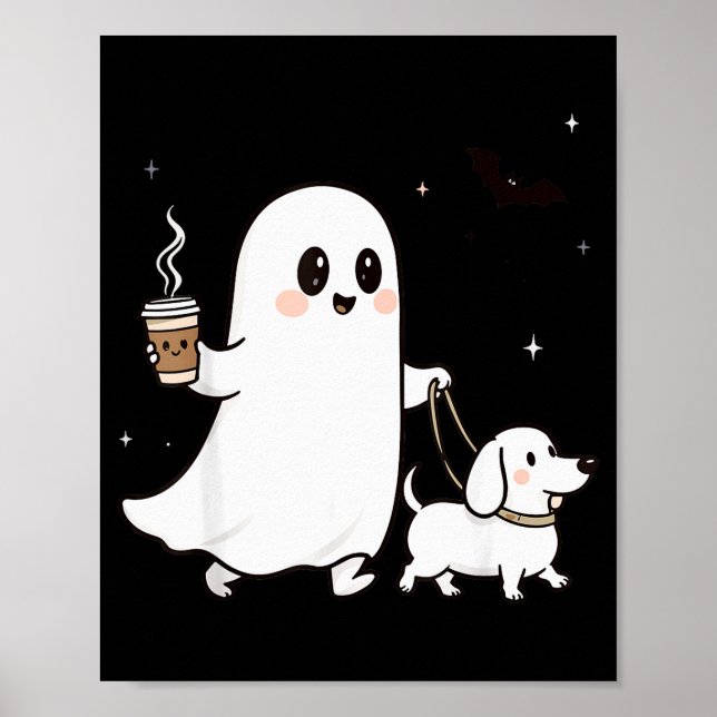 Halloween Ghost Walking Dog Soky Season Halloween  Poster (Vorne)
