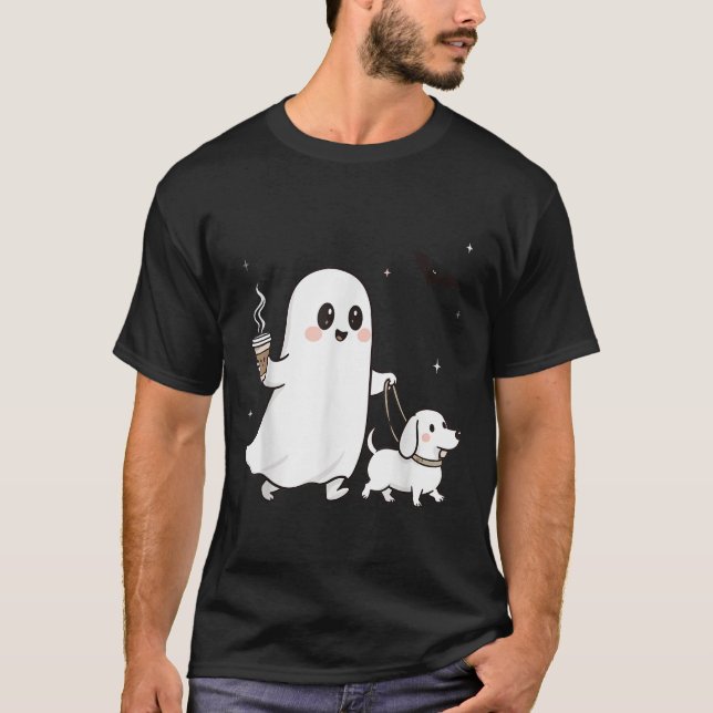 Halloween Ghost Walking Dog Soky Season Halloween  T-Shirt (Vorderseite)