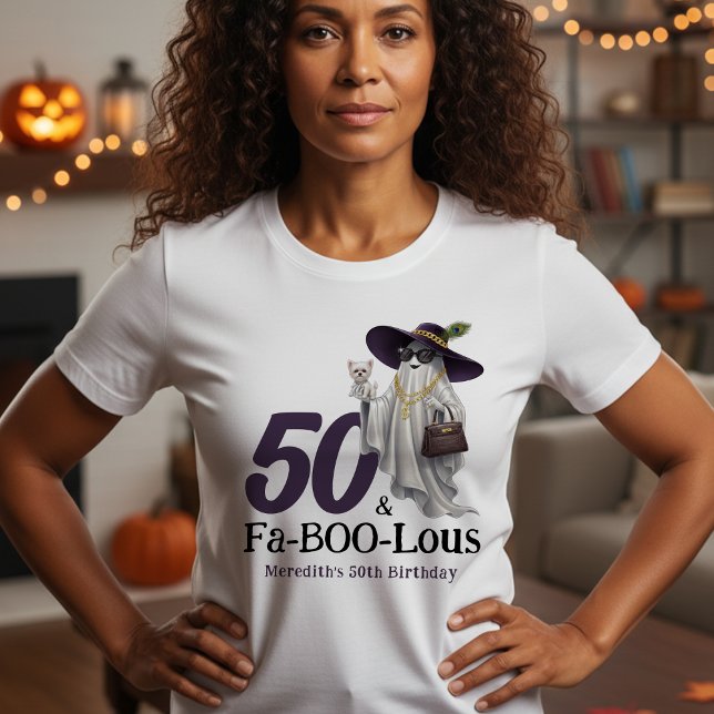 Halloween Ghost Women's Fabelous 50. Geburtstag T-Shirt (Von Creator hochgeladen)