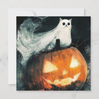 Halloween GhostCat und Kürbislaterne
