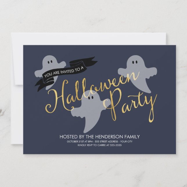 Halloween Ghosties - Einladung Halloween-Party (Vorderseite)