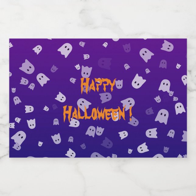 Halloween Ghosts Alkoholflaschenetikett (Einzelnes Label)