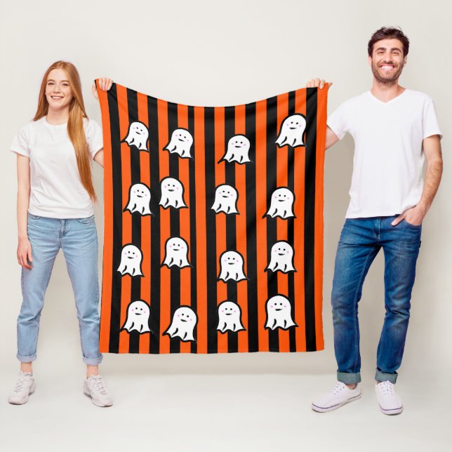 Halloween Ghosts and Stripes Fleece Blanket (Beispiel)