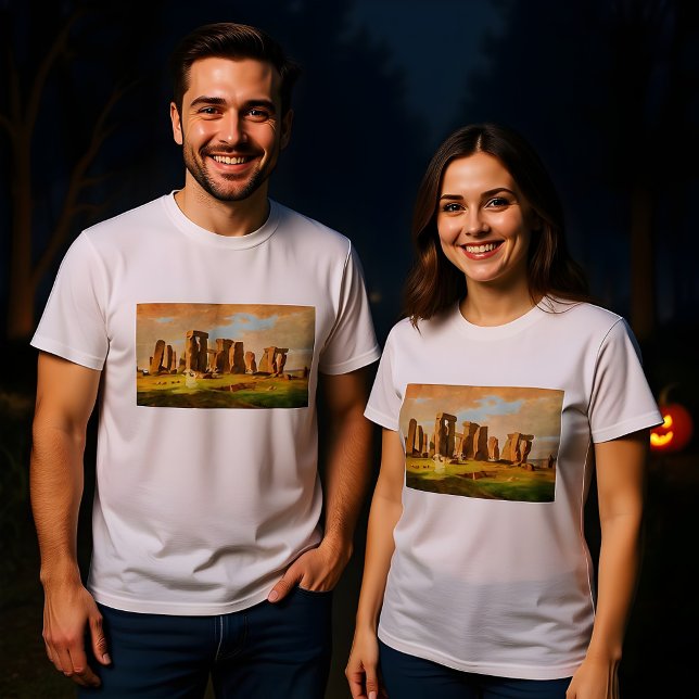 Halloween Ghosts At Glastonbury Painting Design Tri-Blend Shirt (Von Creator hochgeladen)