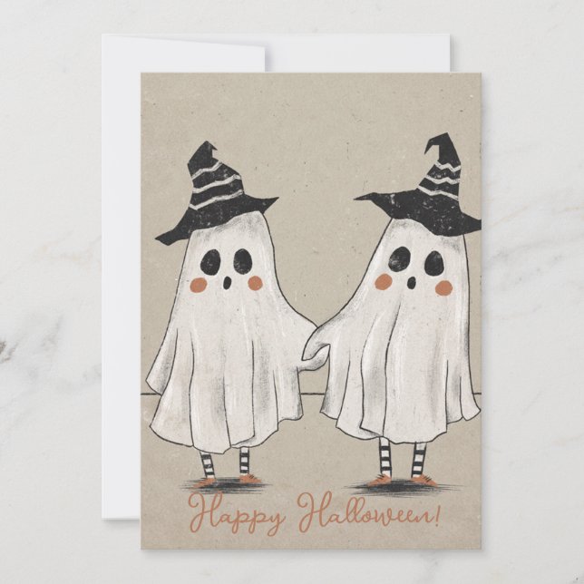 Halloween Ghosts Celebration Cards Einladung (Vorderseite)
