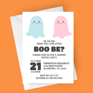 Halloween Ghosts Gender-Party Einladung