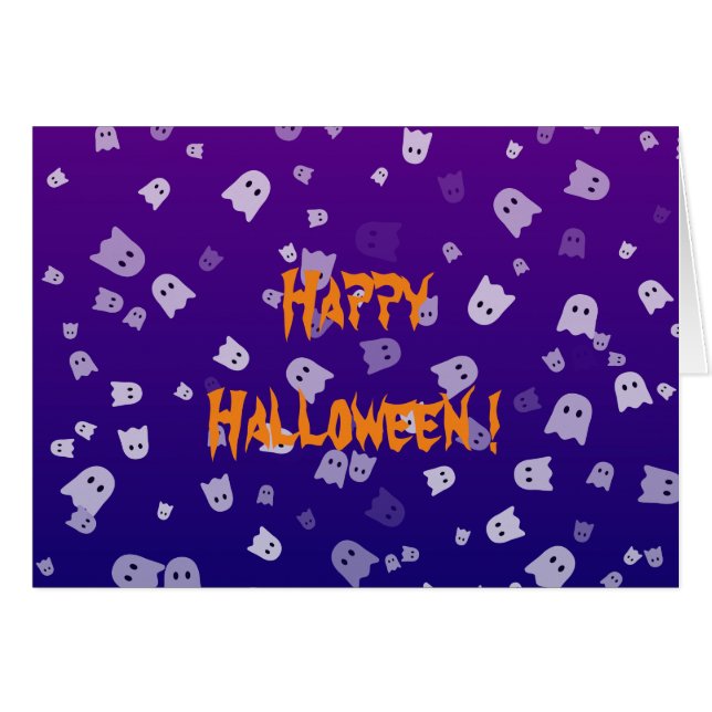 Halloween Ghosts Grußkarte (Vorderseite (Horizontal))