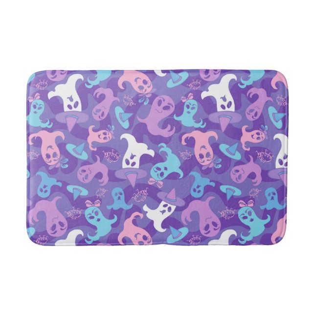 Halloween Ghosts Lila Bath Mat Badematte (Vorderseite)