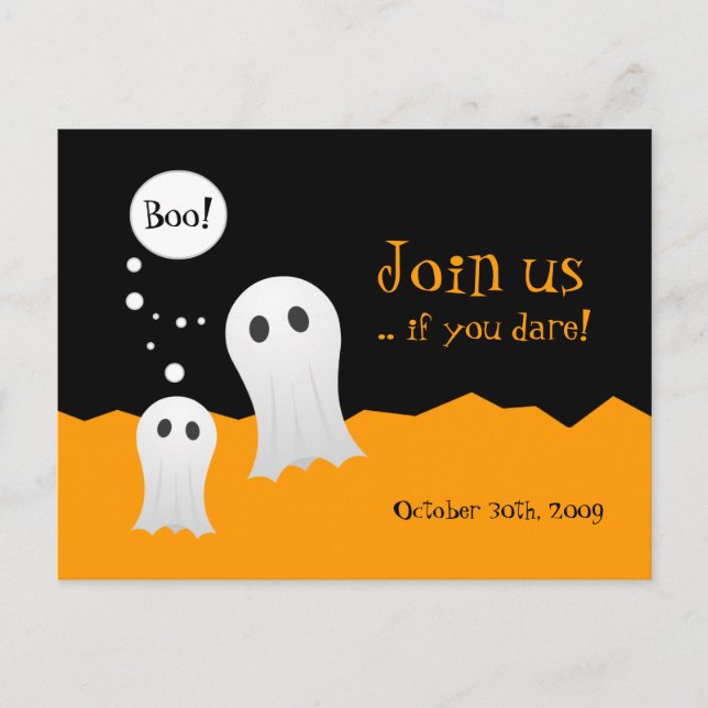 Halloween Ghosts-Party Einladung (Vorderseite)