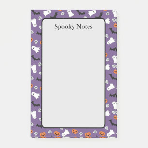 Halloween Ghosts Pumpkin Bats Lila Sticky Post-it Klebezettel