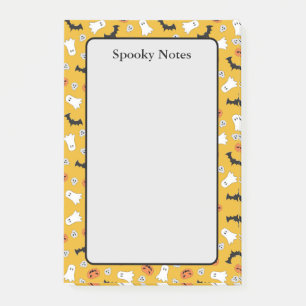 Halloween Ghosts Pumpkin Bats Yellow Notes Post-it Klebezettel