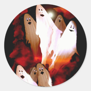 Halloween Ghosts Runder Aufkleber