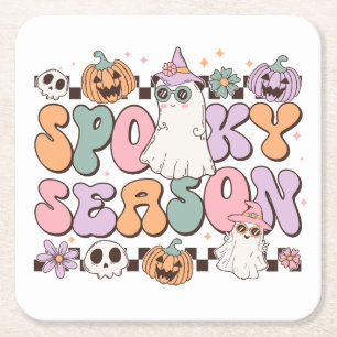 Halloween Ghosts Spooky-Jahreszeit Rechteckiger Pappuntersetzer