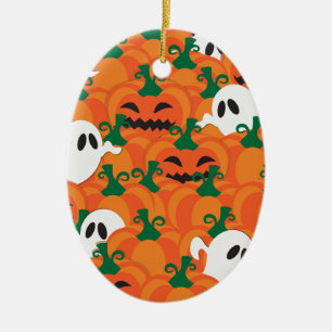 Halloween Ghosts Spuk Pumpkin Keramik Ornament