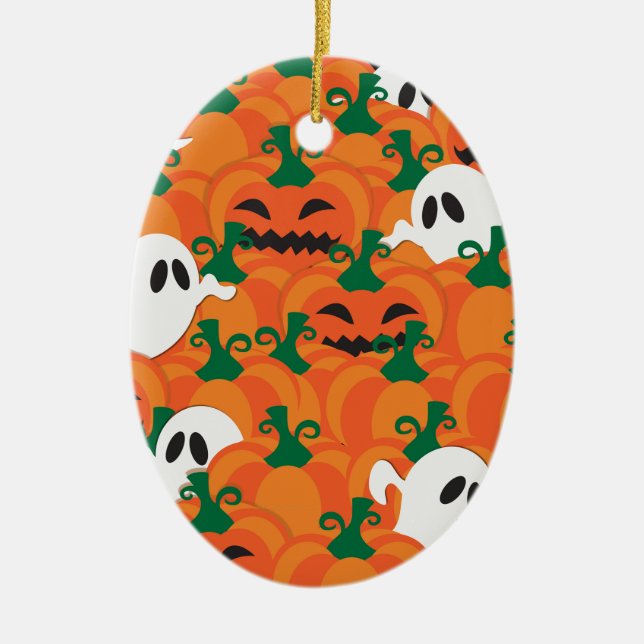 Halloween Ghosts Spuk Pumpkin Keramik Ornament (Vorne)