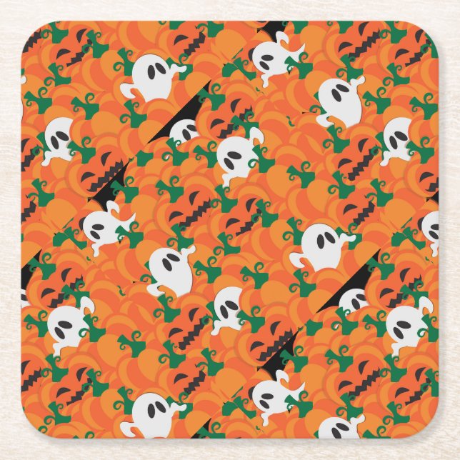 Halloween Ghosts Spuk Pumpkin Rechteckiger Pappuntersetzer (Vorderseite)