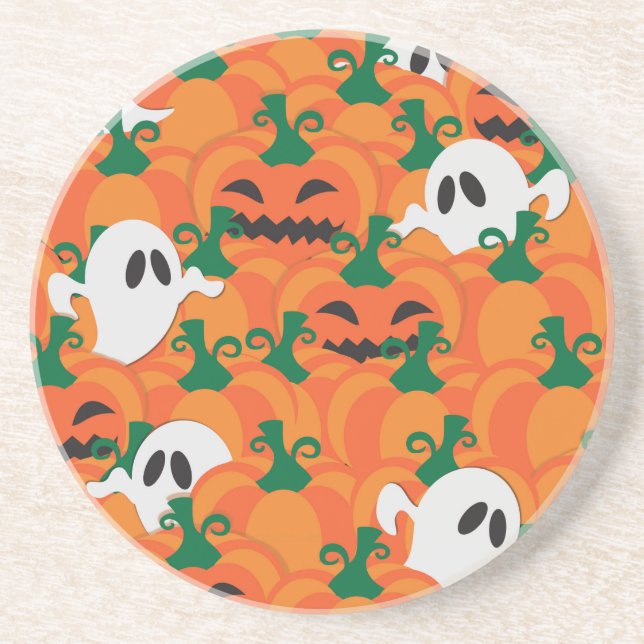 Halloween Ghosts Spuk Pumpkin Sandstein Untersetzer (Vorne)