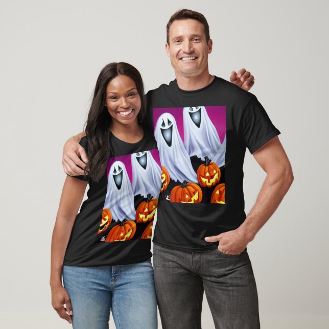 Halloween Ghosts und Pumpkins T-Shirt (Unisex)