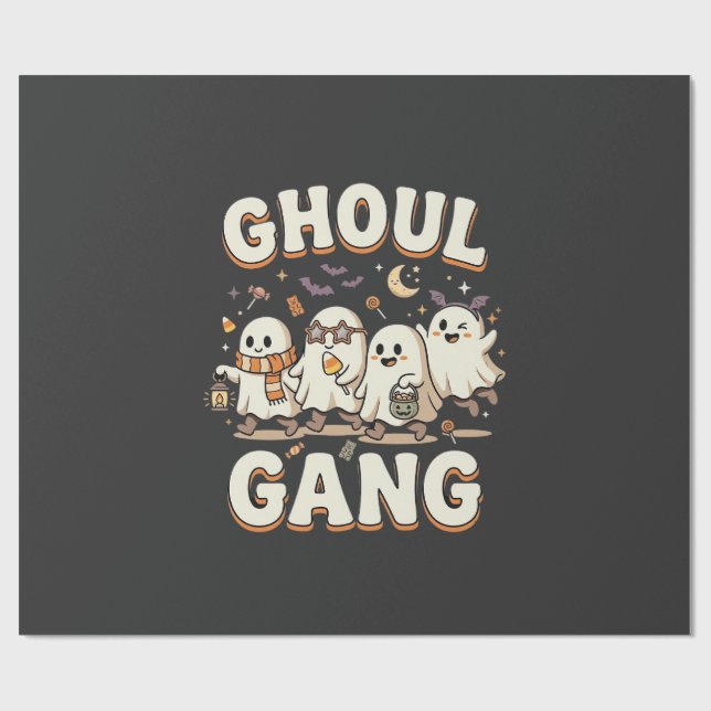 Halloween-Ghoul-Gang Geschenkpapier (Flach)