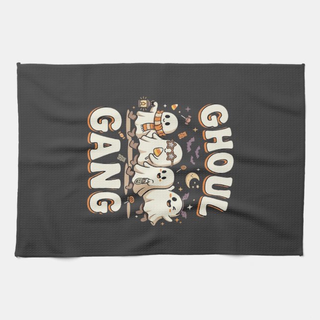 Halloween-Ghoul-Gang Geschirrtuch (Horizontal)