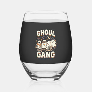 Halloween-Ghoul-Gang Weinglas Ohne Stiel