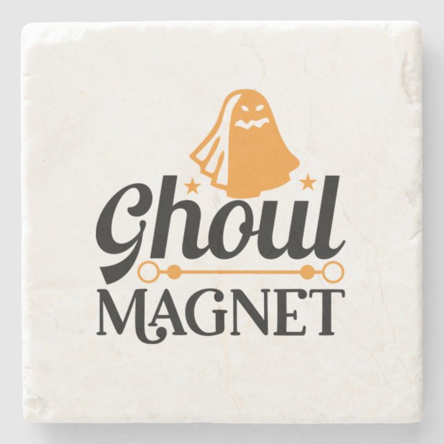 Halloween Ghoul Magnet Geburtstag Steinuntersetzer (Vorderseite)