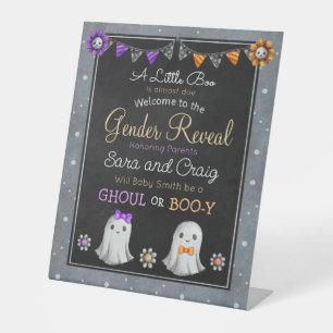 Halloween Ghoul oder Boo-y Gender-Offenbarung Sockelschild