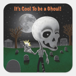 Halloween Ghoul Quadratischer Aufkleber