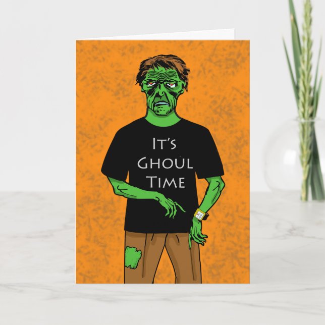 Halloween Ghoul Time, Zombie Watch Karte (Vorderseite)