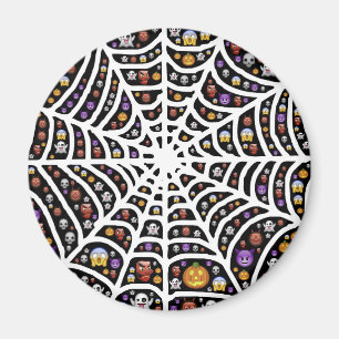 Halloween Ghouls & Goblins in einem Spinnennetz Magnet