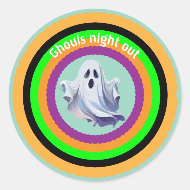 Halloween Ghouls Night Out Runder Aufkleber (Vorderseite)