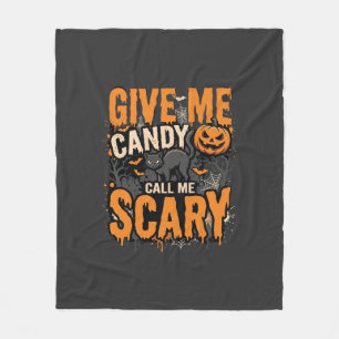 Halloween Gib Mir Süße Gruselige Katze Fleecedecke