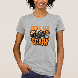 Halloween Gib Mir Süße Schreckliche Katze T-Shirt