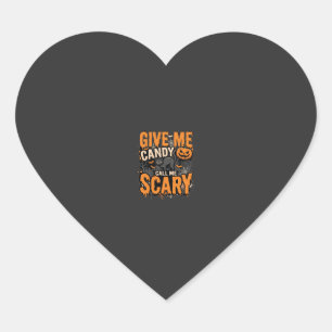 Halloween Gib Mir Süßigkeiten Gruselkatze Herz-Aufkleber