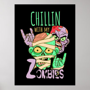 Halloween Gift   Chillin With My Friends Poster