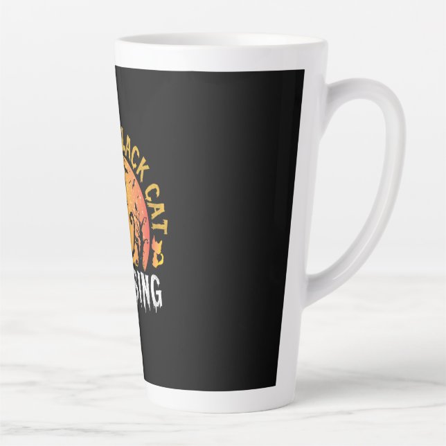 Halloween Gift | Danger Cat Crossing Birthday Milchtasse (Rechts)
