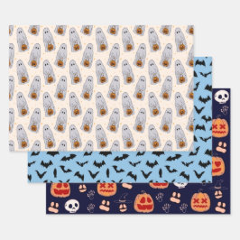 Halloween Gift Wrap (Set von 3) Geschenkpapier Set