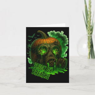 Halloween Giftiger Kürbis Gasmaske Gruselig Unheim Karte