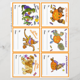 Halloween Gifting Party Class Cards Set 1 SPANISCH