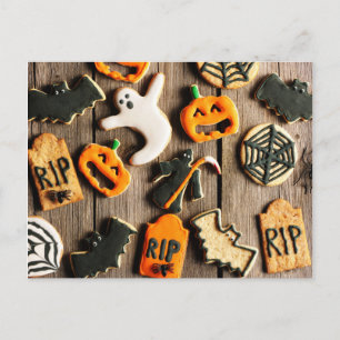 Halloween Gingerbrot Cookies Postkarte