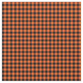 Halloween Gingham 01-Orange-Black Fabric Stoff