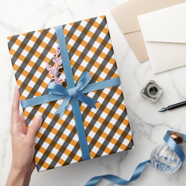 Halloween Gingham 10 Geschenkpapier (Schenken)